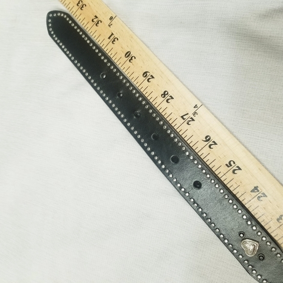 Noosa western studded belt black heart concho leather size 28 NO BUCKLE‎ - Picture 10 of 13